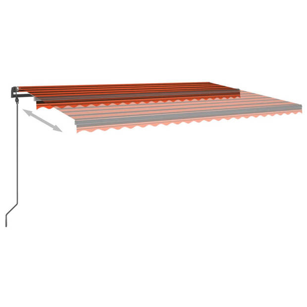 vidaXL Luifel automatisch met LED en windsensor 5x3 m oranje en bruin