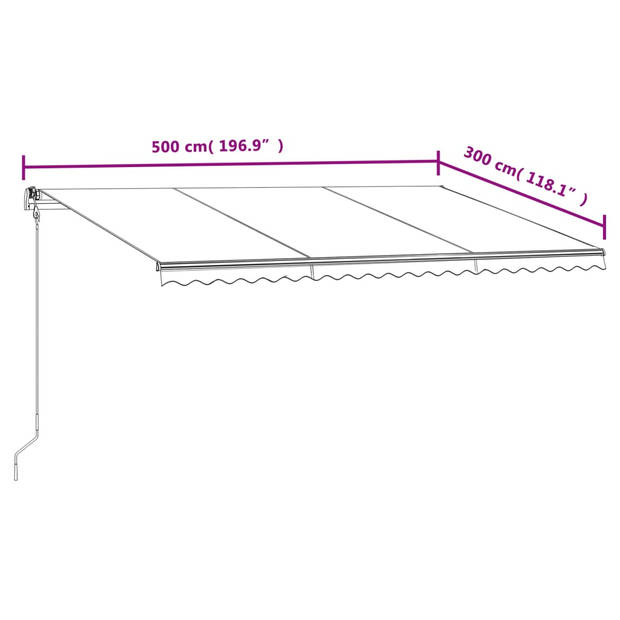 vidaXL Luifel automatisch uittrekbaar 500x300 cm antraciet