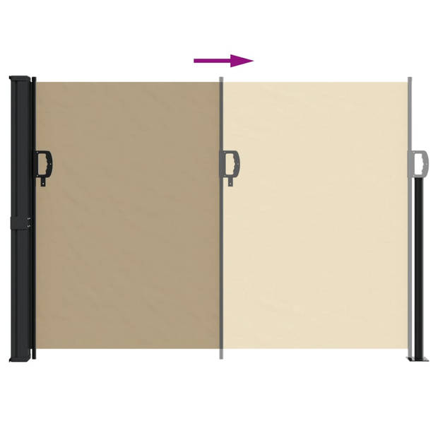 vidaXL Windscherm uittrekbaar 140x500 cm beige