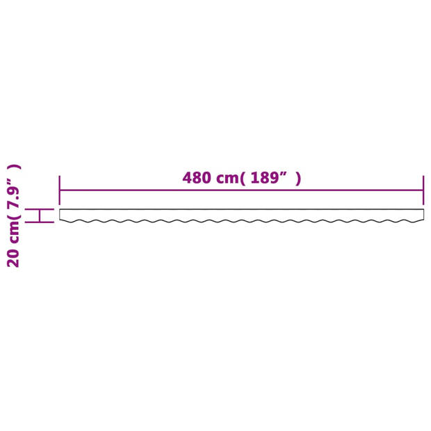 vidaXL Vervangingsdoek voor luifelrok gestreept 5 m antracietkleurig