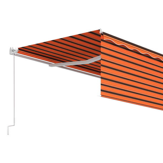 vidaXL Luifel handmatig uittrekbaar rolgordijn 5x3 m oranje en bruin