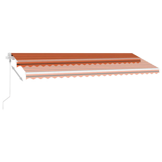 vidaXL Luifel automatisch met LED windsensor 500x300 cm oranje bruin