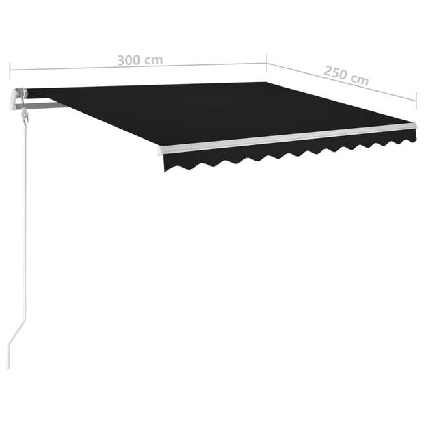 vidaXL Luifel automatisch met LED en windsensor 300x250 cm antraciet