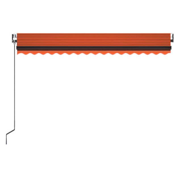 vidaXL Luifel automatisch met LED windsensor 400x350 cm oranje bruin