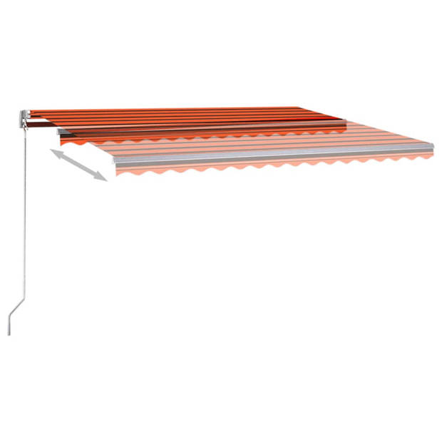 vidaXL Luifel automatisch met LED windsensor 400x350 cm oranje bruin