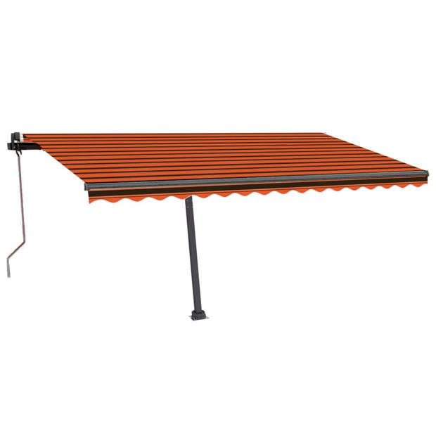 vidaXL Luifel automatisch met LED windsensor 400x350 cm oranje bruin