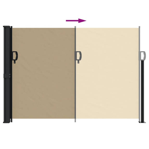 vidaXL Windscherm uittrekbaar 140x600 cm beige