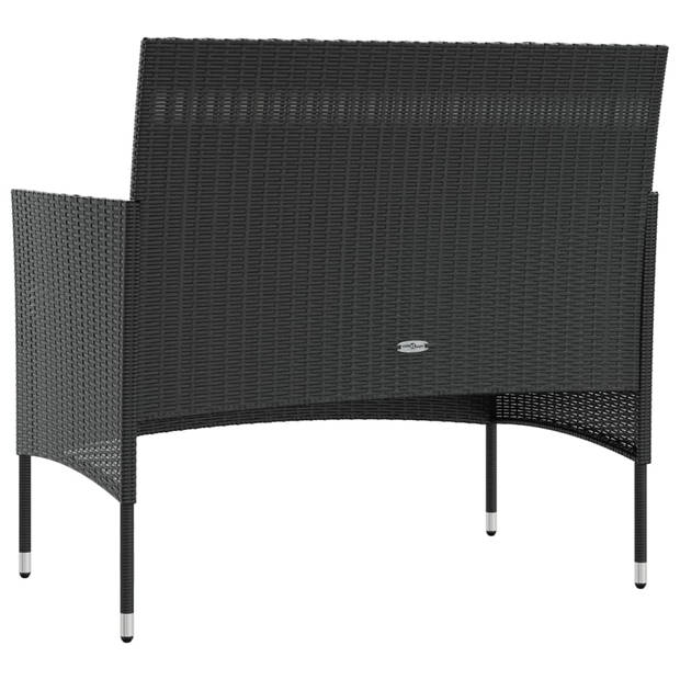 vidaXL 16-delige Loungeset met kussens poly rattan zwart