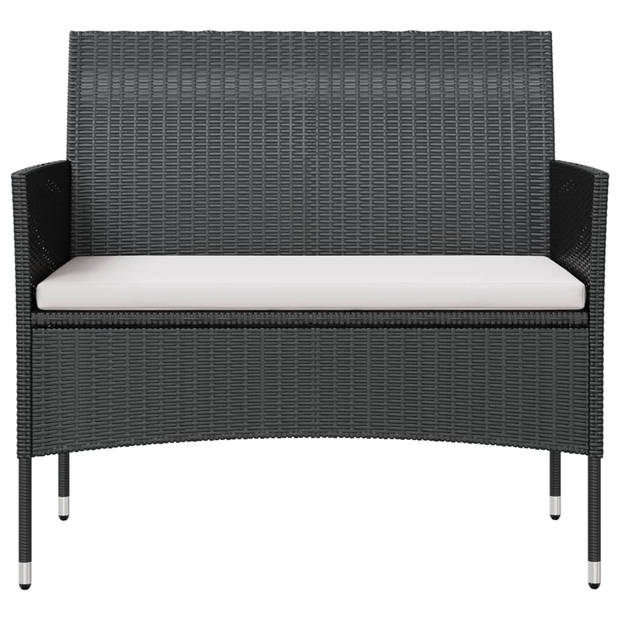 vidaXL 16-delige Loungeset met kussens poly rattan zwart