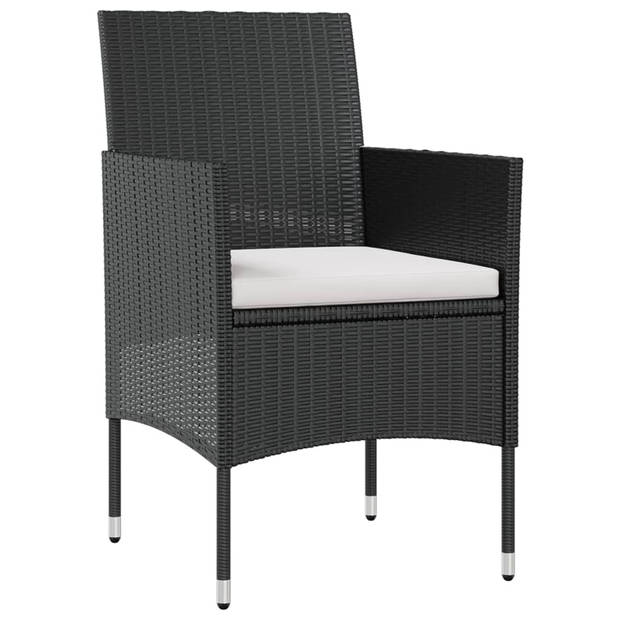 vidaXL 16-delige Loungeset met kussens poly rattan zwart