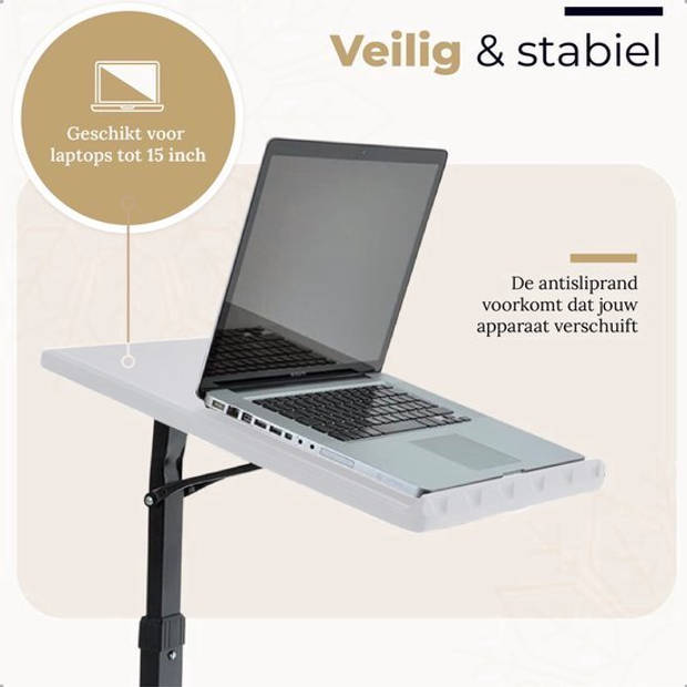 Merah® Laptoptafel en Bijzettafel - Bedtafel – laptoptandaard – Wit