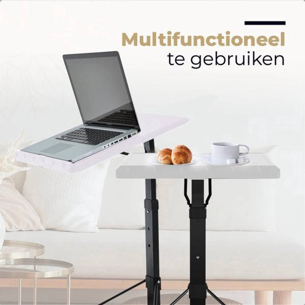 Merah® Laptoptafel en Bijzettafel - Bedtafel – laptoptandaard – Wit
