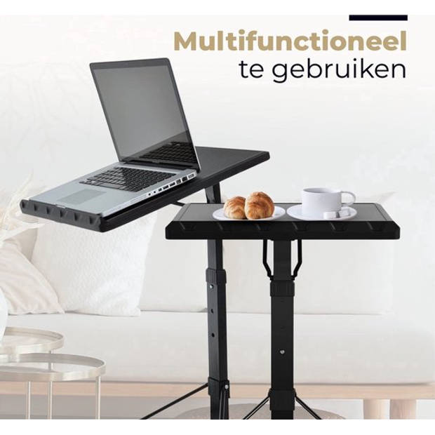 Merah® Laptoptafel en Bijzettafel - Bedtafel – laptoptandaard – Zwart