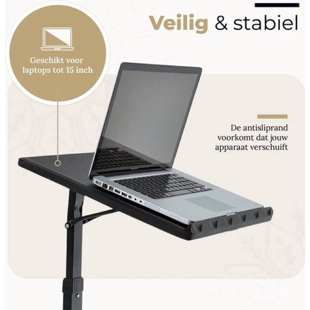 Merah® Laptoptafel en Bijzettafel - Bedtafel – laptoptandaard – Zwart