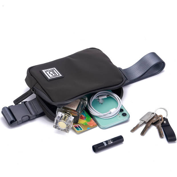 Brisby - Heuptas - Waistbag - Buideltasje - Festivaltas -1L - Grijs Grijs / Liter