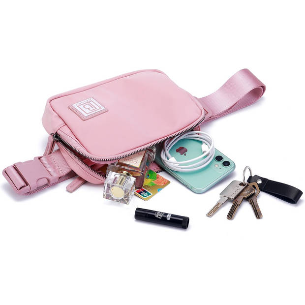 Brisby - Heuptas - Waistbag - Buideltasje - Festivaltas -1L - Roze Roze / Liter