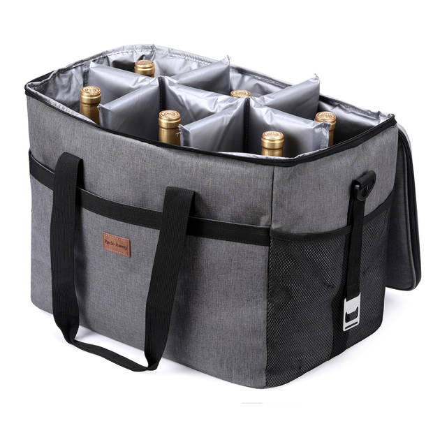 Packaway 4 Laags Geïsoleerde Koeltas - Lunchtas 40 liter - inclusief Divider - Grijs