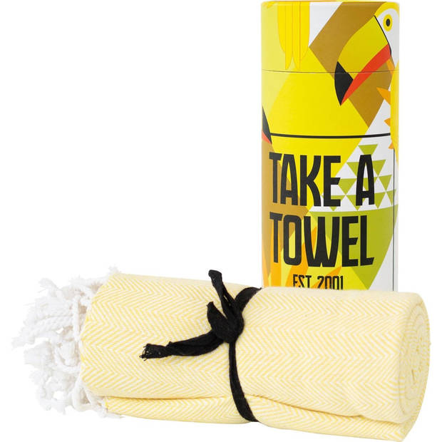 Hamamdoek - Take A Towel - saunadoek - 100x180cm - 100% katoen - pestemal - Geel