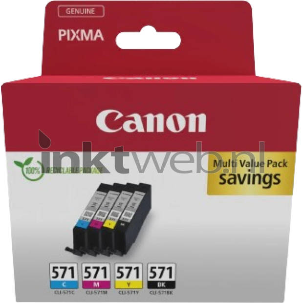 Canon CLI-571 4-Pack zwart en kleur cartridge