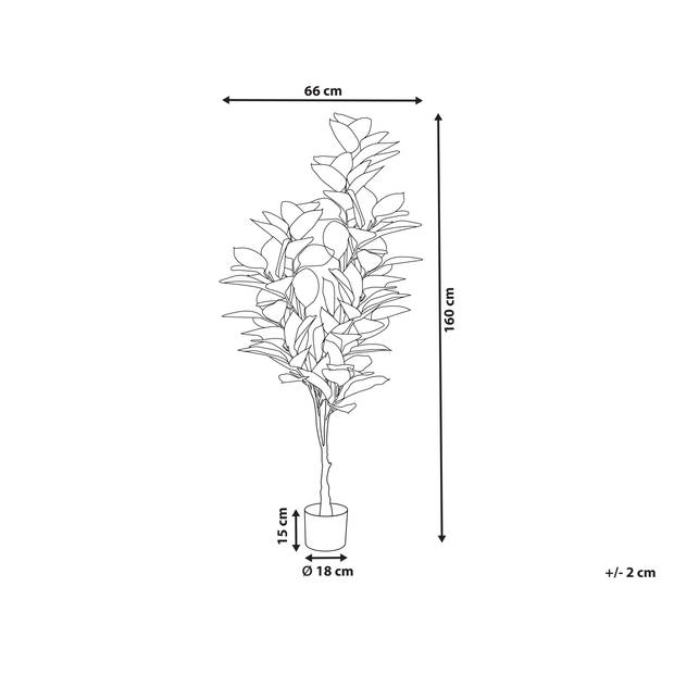 Beliani FICUS ELASTICA - Kunstplant-Groen-Synthetisch materiaal