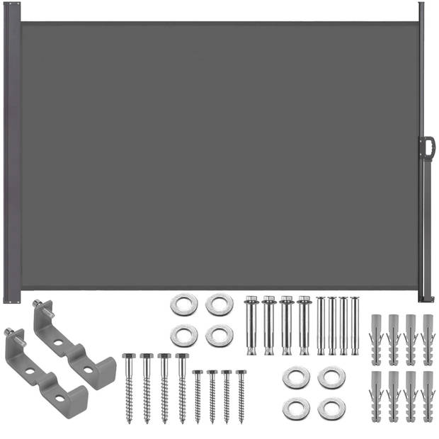 Springos Windscherm - Tuinscherm - Oprolbaar - Waterbestendig - Staal - Aluminium - Grafiet - 300 X 200 CM