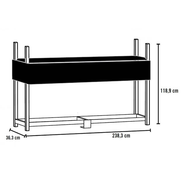 ShelterLogic® SL90381 - Houtopslagrek XL met Hoes - 36x239x119 cm