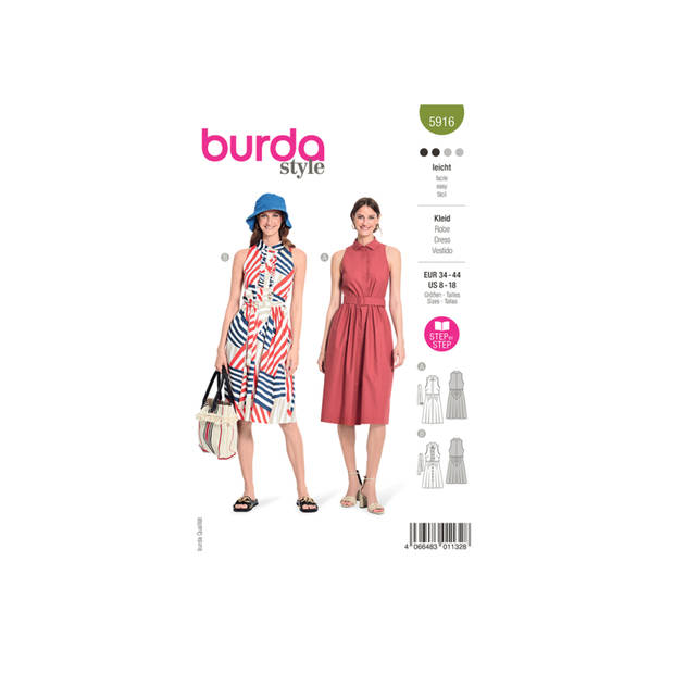 Burda 5916 Jurk maat 34-44