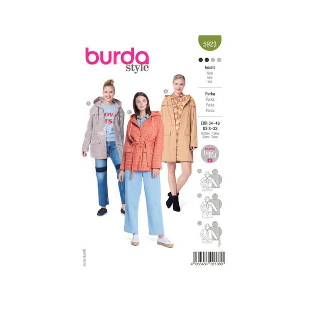 Burda 5923 Jas maat 34-48