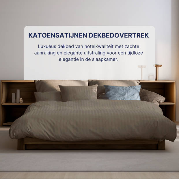 Ten Cate Katoensatijnen Dekbedovertrek - 140x200/220 - Taupe