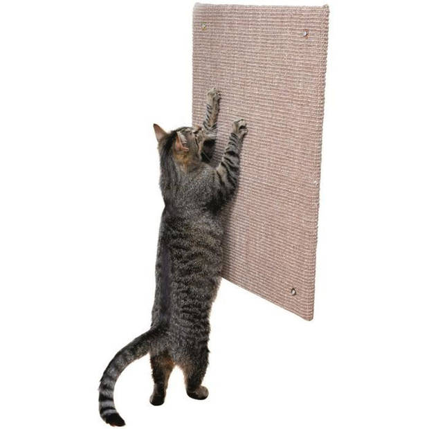 TRIXIE Krabpaal XXL - Sisal / Catnip mat - 50 x 70 cm - Taupe - Voor katten