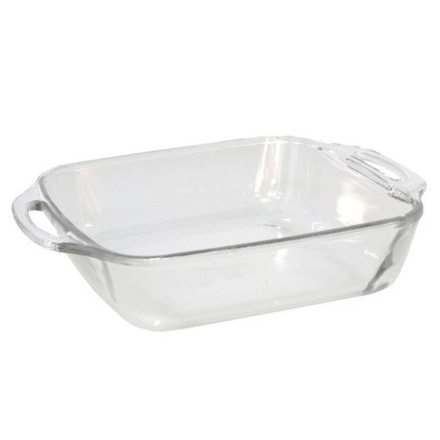 Ovenschaal van borosilicaat glas - set van 2 - rechthoek - 2.5 en 3.5 liter - serveerschaal - Ovenschalen