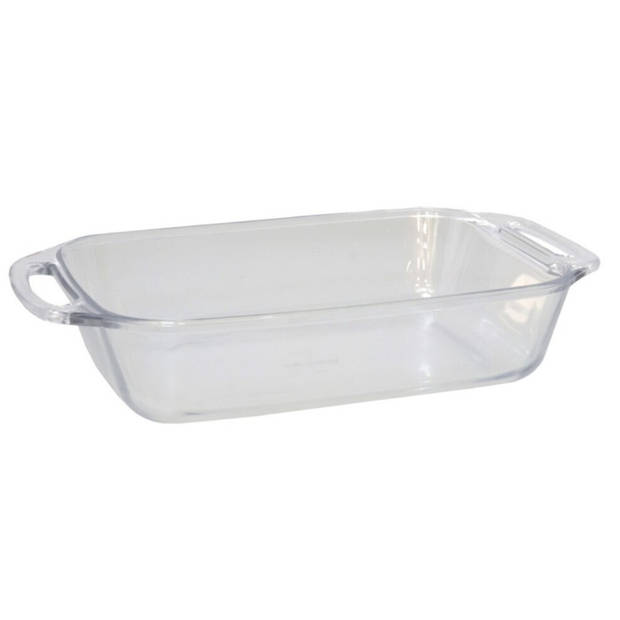 Ovenschaal van borosilicaat glas - set van 2 - rechthoek - 2.7 en 3.7 liter - serveerschaal - Ovenschalen