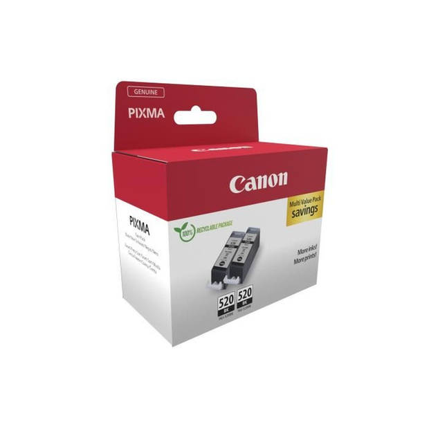 Pak met 2 zwarte inktcartridges - CANON - PGI-520