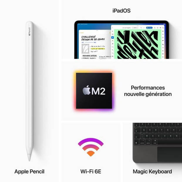 Apple - iPad Pro (2022) - 11 - WiFi + Cellular - 2 TB - Hulpgrijs