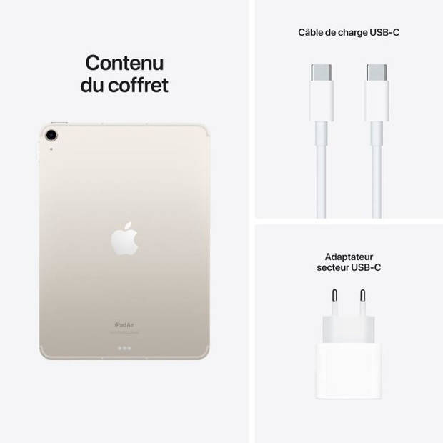 Apple - iPad Air (2022) - 10.9 - WiFi + mobiel - 256 GB - Starlight