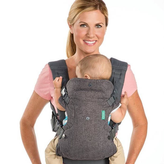 Draagzak Flip ergonomisch 4 in 1 grijs - INFANTINO - Flip ergonomisch 4 in 1 - Polyester - Van 3,6 tot 14,5 kg