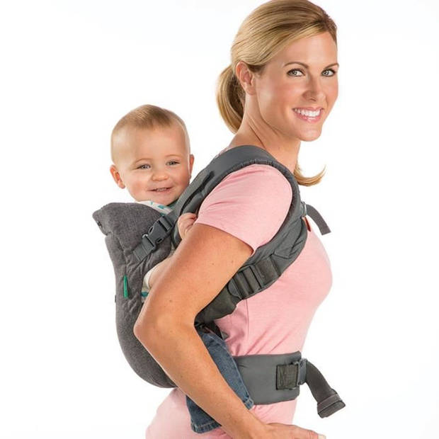 Draagzak Flip ergonomisch 4 in 1 grijs - INFANTINO - Flip ergonomisch 4 in 1 - Polyester - Van 3,6 tot 14,5 kg