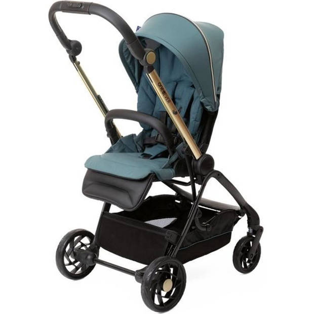 Stadskinderwagen - CHICCO - One4Ever Green Gem - Omkeerbare hangmat - Grote wielen - Gewicht 7,9 kg