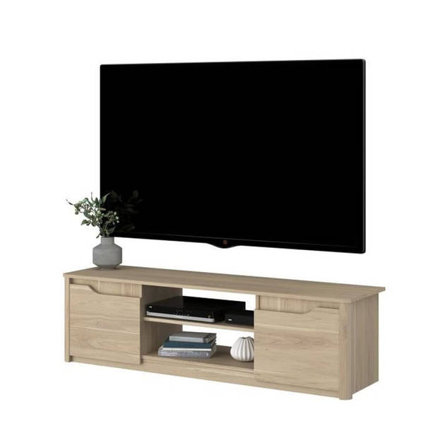 BETTY klassiek TV-meubel - Eiken decor spaanplaatmeubel - L150 x H42 x D60 cm