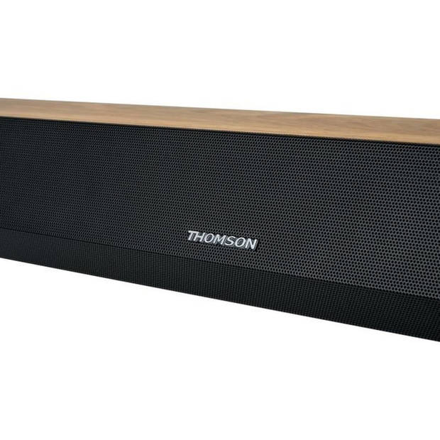 THOMSON SB552BTS Bluetooth USB-soundbar met subwoofer van hout en zwarte afwerking