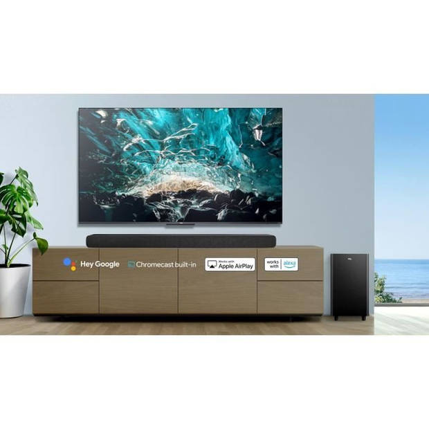 TCL TS8132 Soundbar met draadloze subwoofer - Dolby Atmos 3.1.2 - 350 W - Chromecast ingebouwd - Apple AirPlay