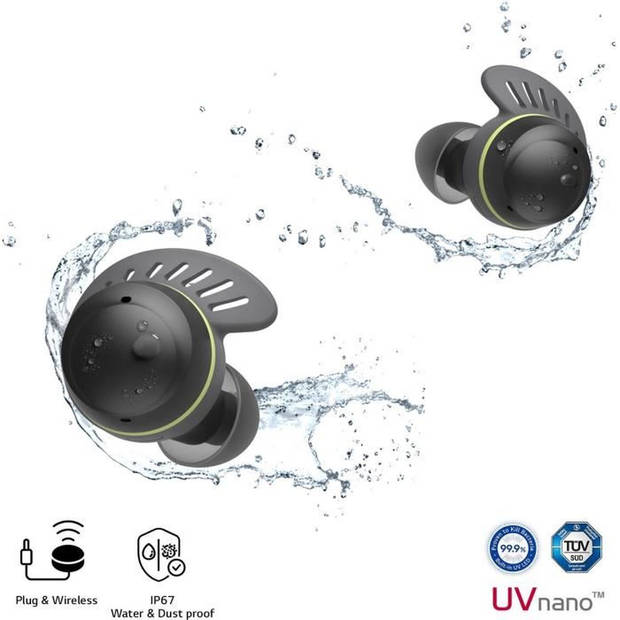 LG TONE Free Fit TF8Q sporthoofdtelefoon - Blueooth - True Wireless - Waterdicht (IP67) - Zwart