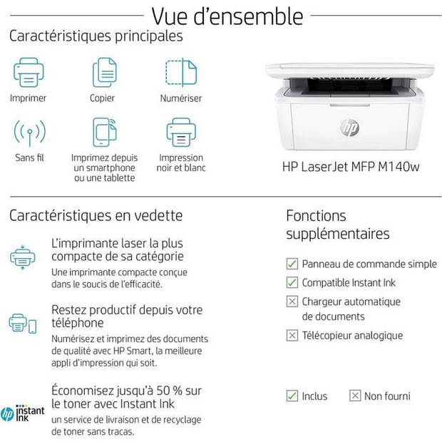 HP LaserJet M140w multifunctionele zwart-wit laserprinter