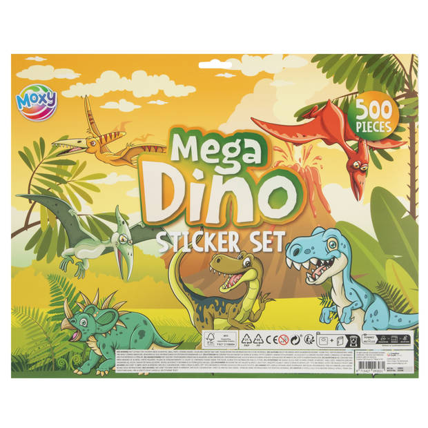 Dinosaurus stickers set - voor kinderen - 500 stuks - Dino artikelen - Stickers