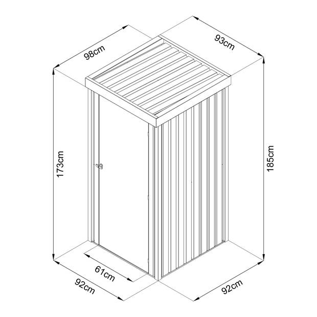 AXI Hector Premium Opbergkast voor in de tuin van metaal in antraciet - 1300L Tuinkast met slot & schuin Dak