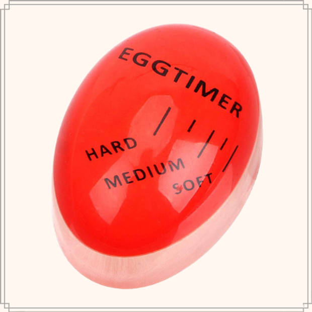 OTIX Eierwekker - Egg timer - Makkelijk eieren koken - Rood - 6x4.5x3 cm - Kunststof - Verkleurend