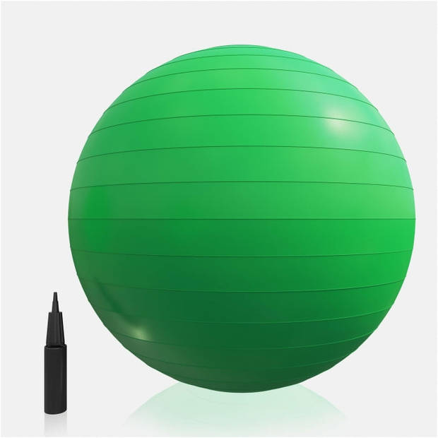 Fitnessbal Ø 75 cm - incl. Pomp - Gym bal - Yoga - Belastbaar tot 500 kg - Groen