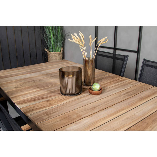 Mexico eettafel tuin incl. extra blad 180, 240 cm zwart, natuur.