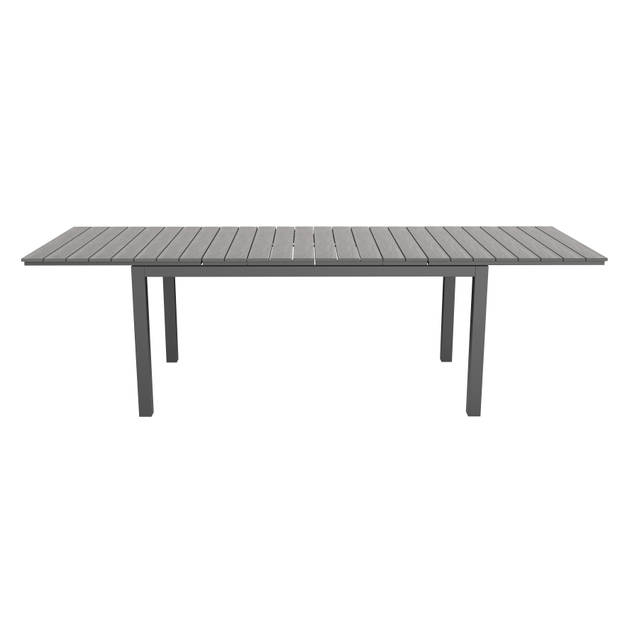 Dory tuintafel, incl. 2 inlegplaten L 160-260 cm zwart/grijs.