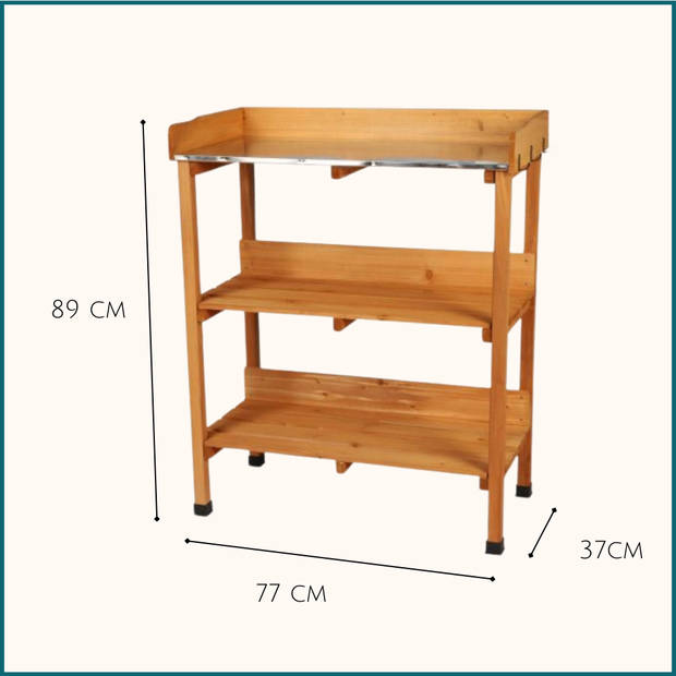 HIXA Oppottafel - met Tuinhandschoenen en Tuingereedschap - Plantentafel - Tuinwerkbank